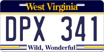 WV license plate DPX341