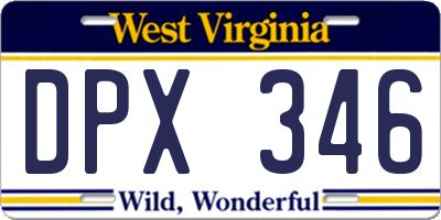 WV license plate DPX346