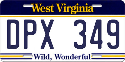 WV license plate DPX349
