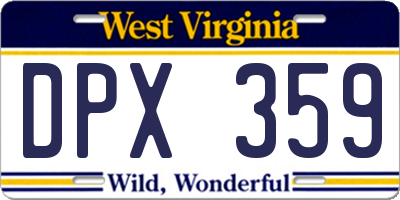 WV license plate DPX359