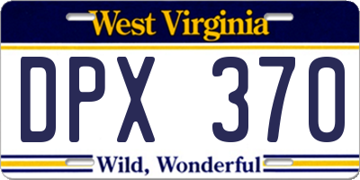WV license plate DPX370