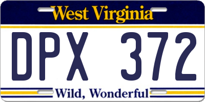 WV license plate DPX372