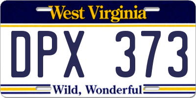 WV license plate DPX373
