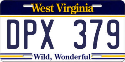 WV license plate DPX379