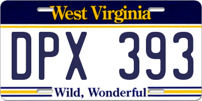 WV license plate DPX393