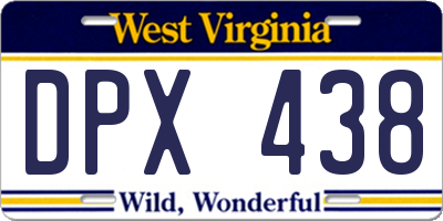 WV license plate DPX438