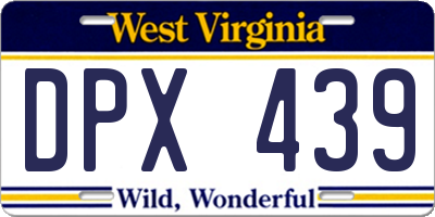 WV license plate DPX439