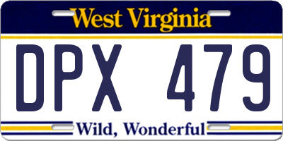WV license plate DPX479