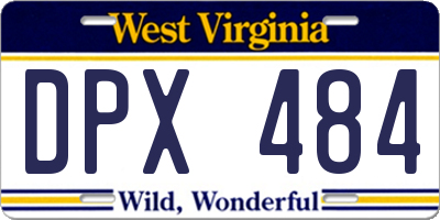 WV license plate DPX484