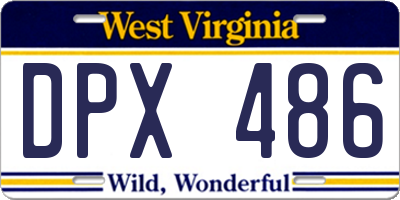 WV license plate DPX486