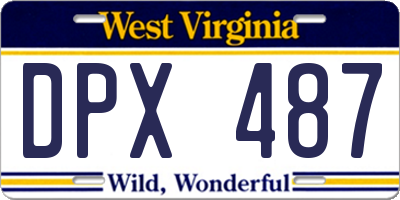 WV license plate DPX487