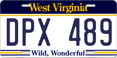 WV license plate DPX489