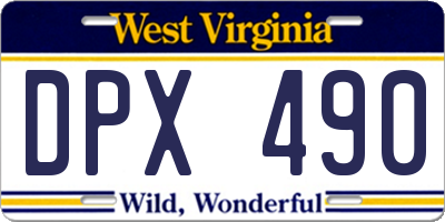 WV license plate DPX490
