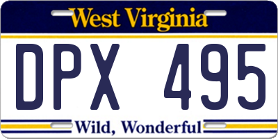 WV license plate DPX495