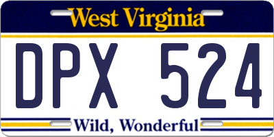 WV license plate DPX524