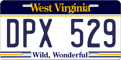 WV license plate DPX529