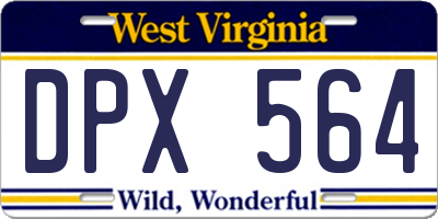 WV license plate DPX564