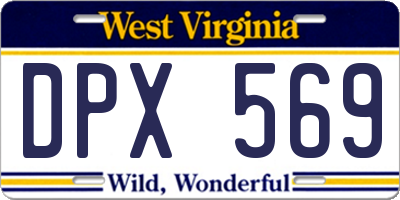 WV license plate DPX569