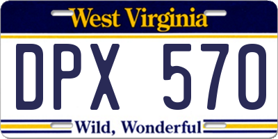 WV license plate DPX570