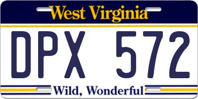 WV license plate DPX572