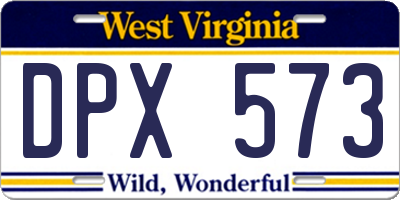WV license plate DPX573