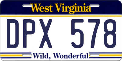 WV license plate DPX578