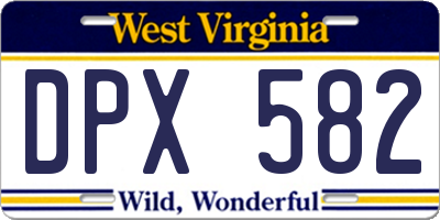 WV license plate DPX582