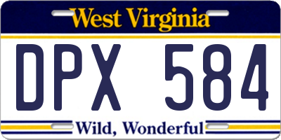 WV license plate DPX584
