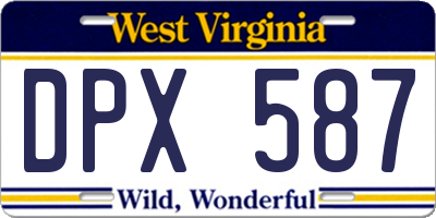 WV license plate DPX587