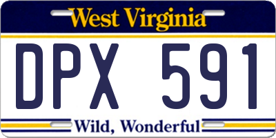 WV license plate DPX591
