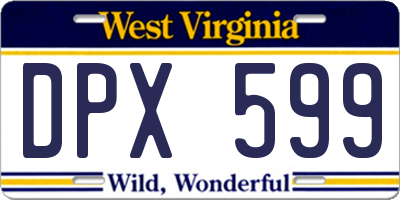 WV license plate DPX599