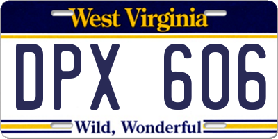 WV license plate DPX606
