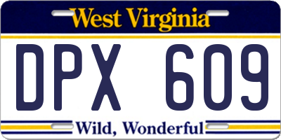 WV license plate DPX609