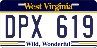 WV license plate DPX619