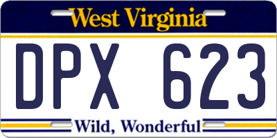 WV license plate DPX623