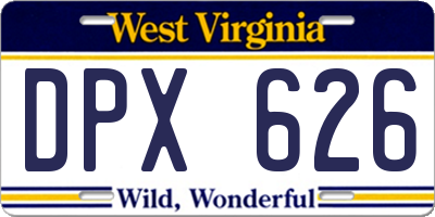 WV license plate DPX626