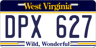 WV license plate DPX627
