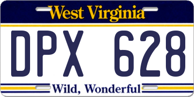 WV license plate DPX628