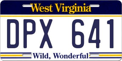 WV license plate DPX641
