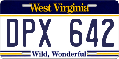 WV license plate DPX642