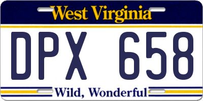 WV license plate DPX658