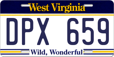 WV license plate DPX659