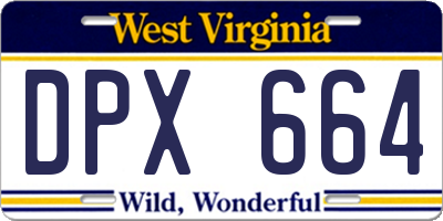 WV license plate DPX664