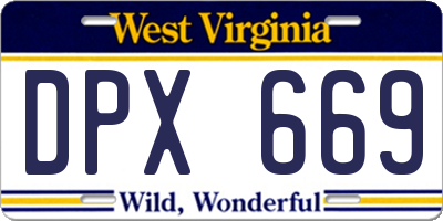 WV license plate DPX669