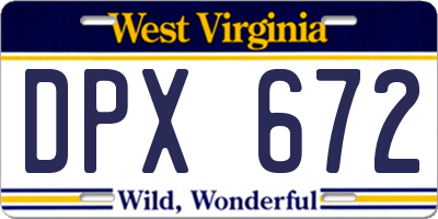 WV license plate DPX672