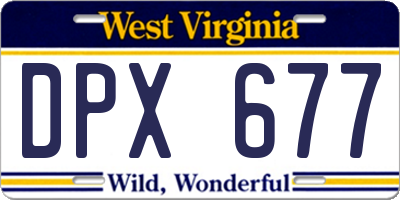 WV license plate DPX677