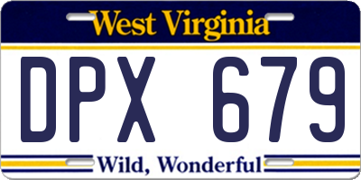 WV license plate DPX679
