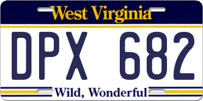 WV license plate DPX682