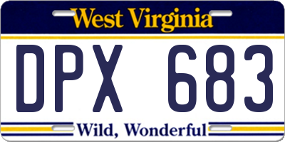 WV license plate DPX683
