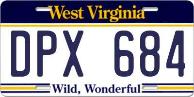 WV license plate DPX684